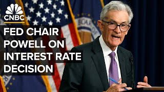Federal Reserve Chair Jerome Powell speaks after Fed keeps interest rates steady