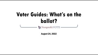 What's On the Ballot? Nonpartisan Voter Guides