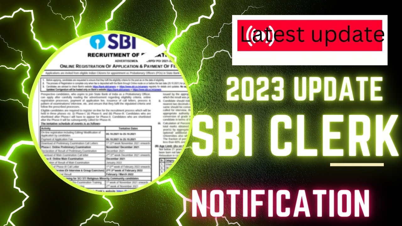 SBI CLERK NOTIFICATION 2023 || LATEST UPDATE - YouTube