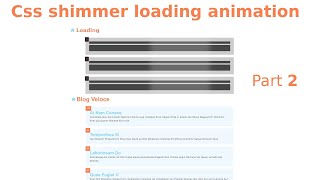 Html, css, Javascript Shimmer Skeleton Animation Part 2;