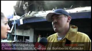 Incendio Coppel Culiacán, Adán Shinagawa Comandante bomberos .flv
