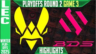 VIT vs BDS Highlights Game 3 | LEC Winter Playoffs R2 2025 | Team Vitality vs Team BDS G3