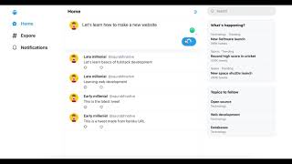Twitter Clone made using Node.js, Harper DB and React.js #shorts