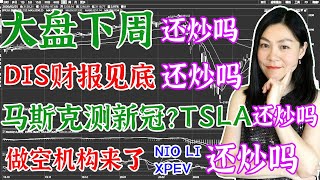 美股分析：下周大盘走势预测。解读迪士尼财报发现见底机会。马斯克到底有没有得新冠，TSLA要不要完？做空机构看空NIO，新能源车理想、小鹏、NIO是不是见顶？