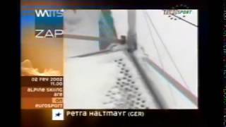 Alpine Skiing - 2002 - Women's Downhill - Haltmayr crash in Are