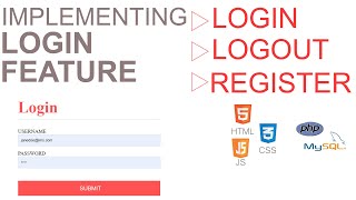 PHP PROJECT: 4/6 Login Logout System with PHP and MySQL | Login Feature using PHP SESSIONS