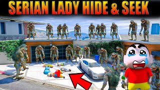 GTA V: Shinchan Escape from Serbian Dancing Lady - Hide \u0026 Seek Shinchan Doraemon Franklin GTA5part2