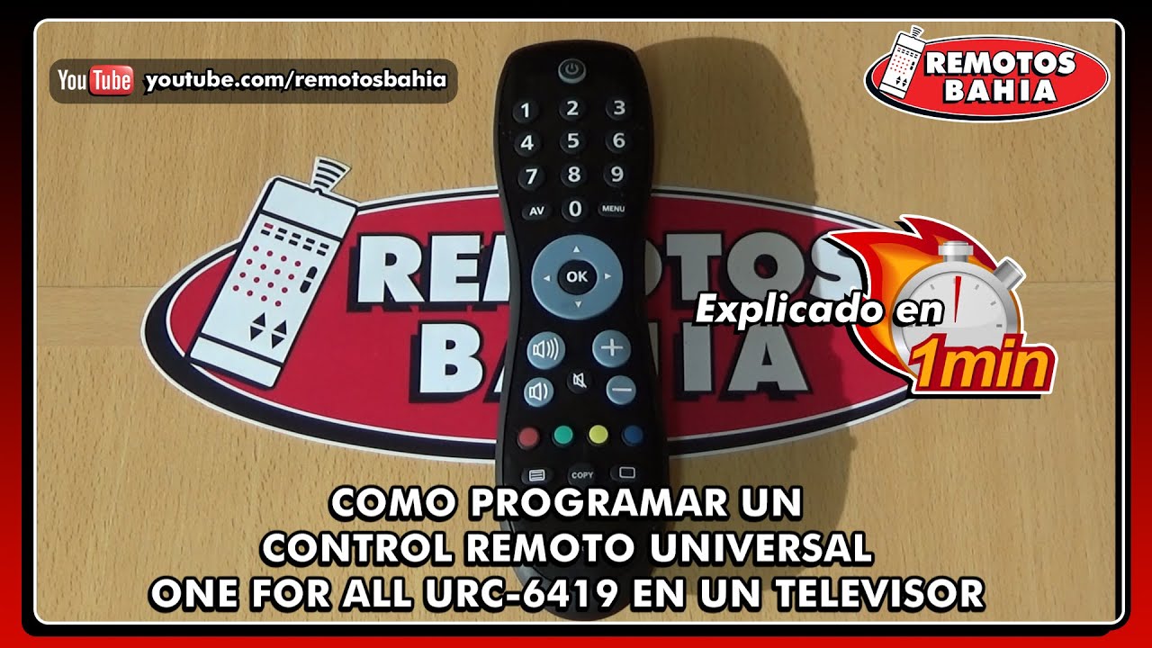 COMO PROGRAMAR UN CONTROL REMOTO UNIVERSAL ONE FOR ALL URC-6419 EN UN ...