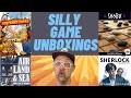 Silly Board Game Unboxings from April 2022 - TenPenny Parks, Sherlock Case Connection and more