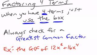 Factor 4 Terms Using Area Model
