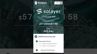 Solayer community sale has ended.. check your allocation now.. #airdropcrypto #solayer #buidlpad