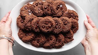 Keto Chewy Double Chocolate Chip Cookies