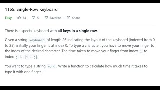 LeetCode 1165. Single-Row Keyboard, mocking