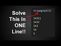 Number Triangles (Can You Solve This In ONE Line? 1)