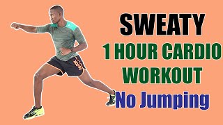 SWEATY 1 Hour Cardio Workout No Jumping/ Full Body Calorie Burner 🔥 500 Calories 🔥