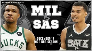 Milwaukee Bucks vs San Antonio Spurs Full Game Highlights | Dec 19 | 2024 NBA Season