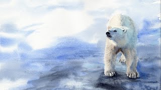 Arctic Polar Bear Watercolor Painting Tutorial