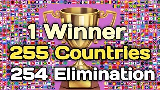 255 Countries & 12 Times Elimination Marble Race Tournament in Algodoo / World Marble Race
