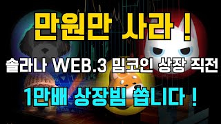 [코인추천] 만원의 행복! 솔라나 WEB.3 밈코인 ! 순식간에 미친 떡상 나온다