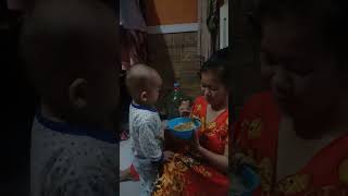 Akhtar is eating with his mother #shorts #shortsvideo