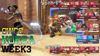 옵챔스 사상 픽싸움 최고조. [2025 OWCS KR STAGE1 WEEK3 하이라이트]