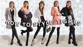 How to style tights for fall / winter | trendy and classy outfits