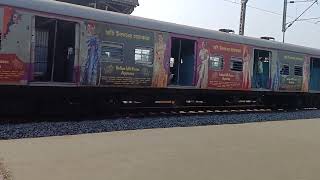 A local train is arriving and leaving towards destination # Video # E. R .