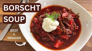 Classic Borscht Soup - Shredded Beef With Beets \u0026 Carrots