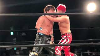 最後はHARASHIMAが鋭いハイキック、リバースフランケンシュタイナー、蒼魔刀と畳み掛けて3カウント！「KING OF DDT 2022 1st ROUND」 2022年6月16日