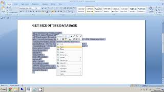 Database Size in Oracle