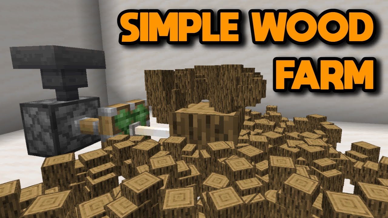 EASIEST Automatic Wood Farm Tutorial - Minecraft Bedrock 1.20 - YouTube