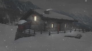Blizzard at a Small Mountain Chalet┇Howling Wind & Blowing Snow┇Sounds for Sleep, Study & Relaxation