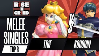 Trif (Peach) vs KoDoRiN (Marth) - Melee Singles Losers Final - Rise N Grind 2023