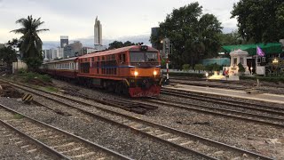 ขบวน 383 กรุงเทพ-ฉะเชิงเทรา ทำขบวนออกจากสถานีกรุงเทพ  Ordinary train 383