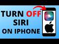 How to Turn Off Siri on iPhone - Stop Siri from Listening