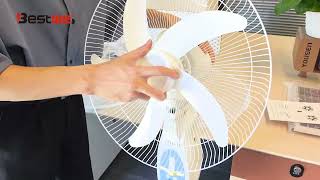 16 inch built in rechargeable battery solar fan system unboxing and installation video