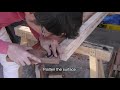 宮大工が職人技で教える初心者のための鎌継ぎ手（オス）動画　making kama tsugi part 1 japanese　joinery