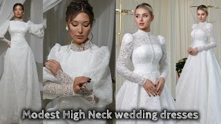 High Neck and Modest Wedding Dresses plus wedding planning tips for brides