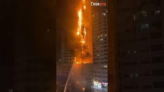 В ОАЭ сегодня ночью вспыхнул небоскреб