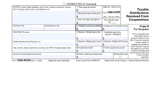 IRS Form 1099-PATR walkthrough (Taxable Distributions Received From Cooperatives)