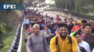 Caravana de 1.500 migrantes sale del sur de México pese a declaraciones de Trump y Sheinbaum