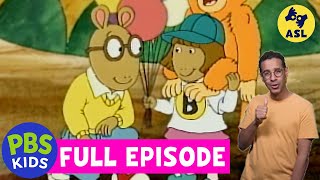 Arthur FULL EPISODE | D.W.'s Imaginary Friend/Arthur's Lost Library Book (ASL) | PBS KIDS