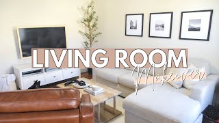 DIY LIVING ROOM MAKEOVER ON A BUDGET | living room makeover, easy makeover ideas + budget home decor