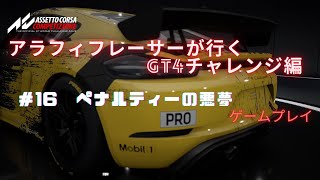 【アセットコルサコンペティツィオーネ】アラフィフレーサーが行く　GT4チャレンジ編　＃１６　ペナルティの悪夢