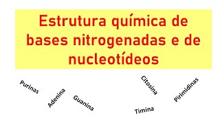 Estrutura química de bases nitrogenadas e nucleotídeos