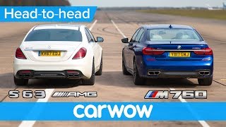 Mercedes-AMG S63 vs BMW M760 - DRAG RACE, ROLLING RACE & BRAKE TEST | Head-to-Head