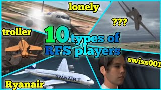 10 Types of Players in RFS (funny😂) - RFS Real flight simulator