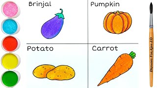 How to Draw Vegetables,Vegetables Drawing Easy Step By step