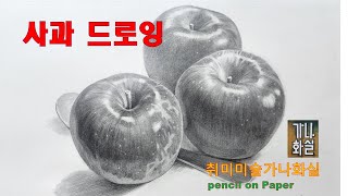 사과드로잉 / 사과그리기 / 연필스케치 / appledrawing  / pencil drawing  /  pencil sketch /
