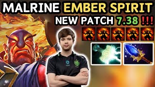 🔥 NEW PATCH 7.38 - MALRINE EMBER SPIRIT Midlane Gameplay 🔥 - Dota 2